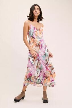 NWTGS Kachel Anthropologie Layla Silk Tie-Dyed Maxi Dress SZ 8 RT $248